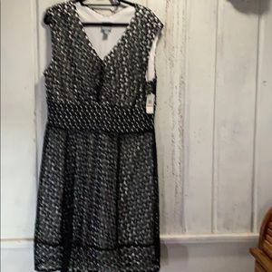 Black lace dress with white lining.